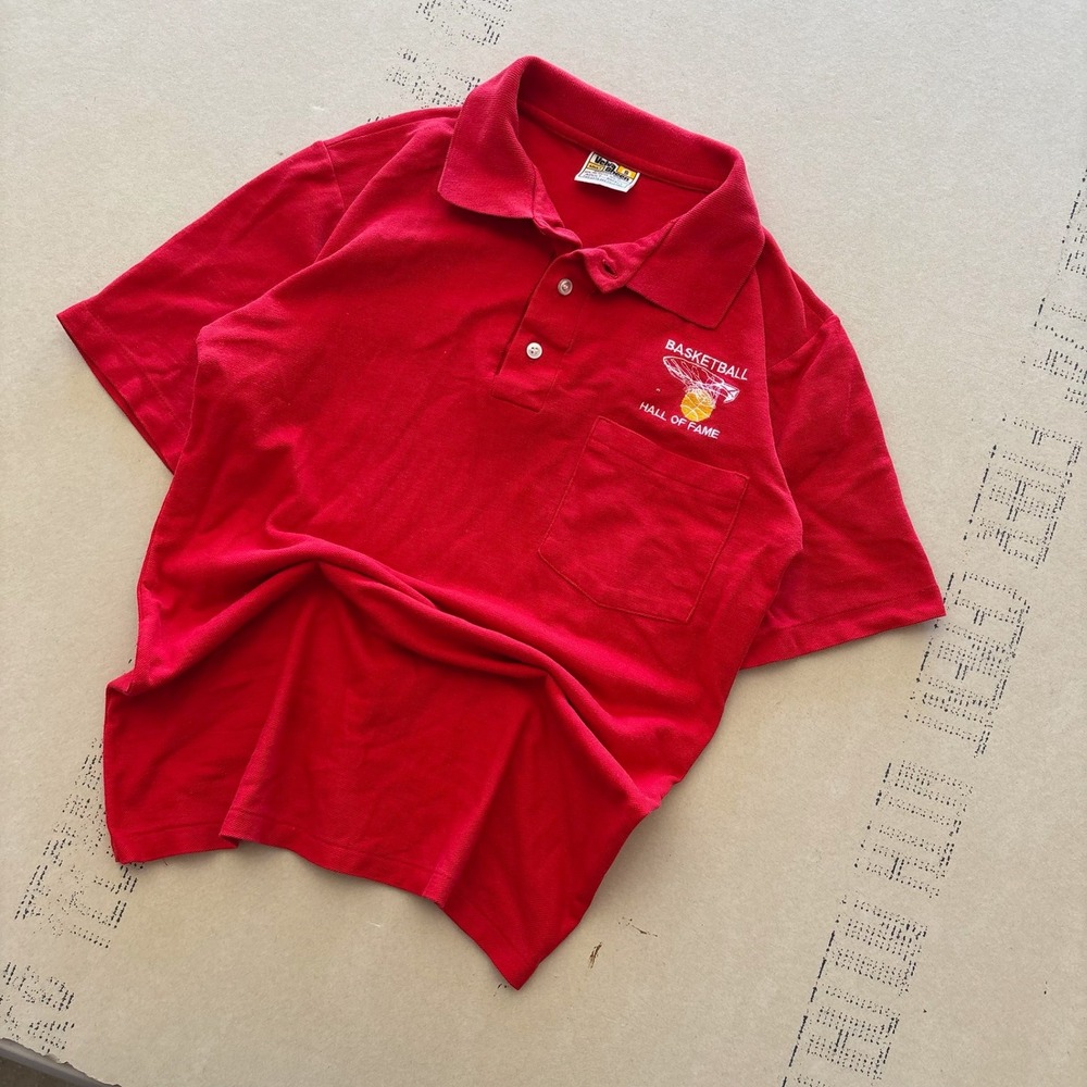 Vintage Velva Sheen Basketball Hall of Fame Polo Shirt